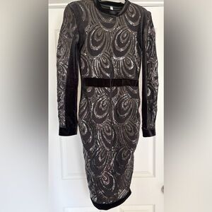 EUC S Auditions Velvet & Sequins See Through Dress